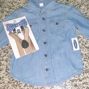 NWT Shirt & Matching Bow Tie W/Suspenders